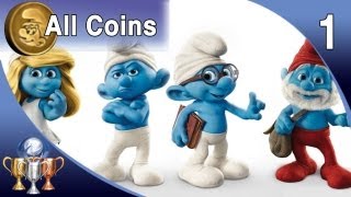 The Smurfs 2  All 100 Coins World 1  Enchanted Forest  Gotta Smurf them All Guide [upl. by Nivloc]