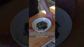 SQUID INK TAGLIATELLE CASTELVETRANO OLIVES ANCHOVIES pasta asmr cooking italianfood nycchef [upl. by Corella]