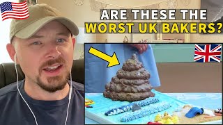 American Reacts to Top 10 Worst Great British Bake Off Creations [upl. by Smitt]