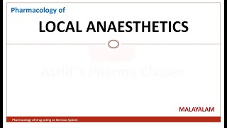 LOCAL ANAESTHETICS Pharmacology MALAYALAM LidocaineLignocaineTetracaine Procaine Cocaine [upl. by Anayra]