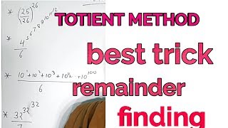 totient method for remainder finding  totient method in hindi  remainder finding of power digit [upl. by Leatri189]