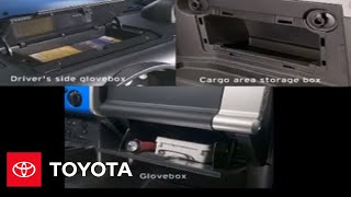 2007  2009 FJ Cruiser HowTo Storage Compartments  Toyota [upl. by Amoritta]