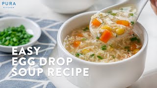 Resep Sup Telur Simple Cuma 3 Bahan  Easy Egg Drop Soup Recipe [upl. by Eldreeda]