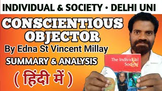 Conscientious Objector by Edna St Vincent Millay Summary  Conscientious Objector Summary in Hindi [upl. by Thomson243]