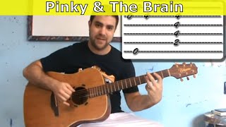 Tutorial Pinky amp the Brain Theme  Fingerstyle Guitar w TAB [upl. by Airdnekal]