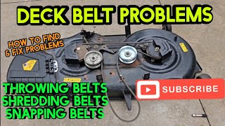 All Mower Deck Belt Issues Solved Deck belt breaking or jumping off [upl. by Jerrol]