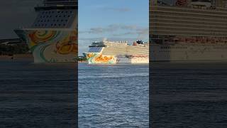 Norwegian ship ‘Getaway’ heads down Mississippi River in New Orleans for a cruise in Gulf of Mexico [upl. by Schonfield]