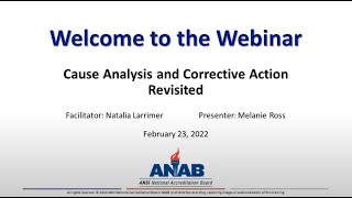 ANAB Webinar Cause Analysis and Corrective Action Revisited [upl. by Rance]