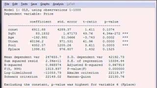 Specification Tests Part 1 Video 4 of 7 in tbhe gretl Instructional Video Series [upl. by Alyhs]