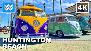 4K Volkswagen VW Bus Show in Huntington Beach Pier California Kowabunga Van Klan Walking Tour [upl. by Luy]