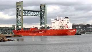 Giant ship hits Portsmouth NH Bridge [upl. by Aduh]