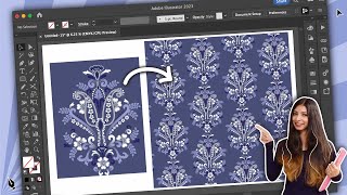 Drawing ETHNIC motifs amp creating a seamless repeat pattern from it on Adobe Illustrator [upl. by Siddon]
