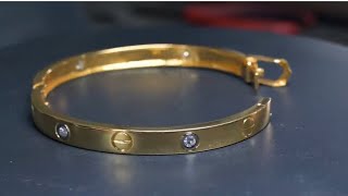 Making Cartier breslateGold bracelet makingHow to make Cartier bangle [upl. by Idnib283]