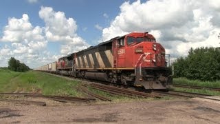 CN Train Spotting HD CN SD60F 5508 amp SD70M2 8890 Leads CN 724 Rock Eastbound 34 62413 [upl. by Barcroft671]