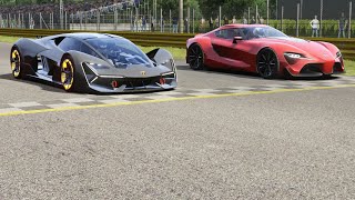 Lamborghini Terzo Millennio vs Toyota FT1 Concept at Monza Full Course [upl. by Homerus896]