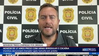 DF ALERTA  Homem de 57 anos preso com arma irregular e cocaína [upl. by Wiseman]