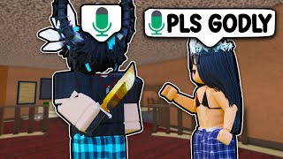 I Met The BIGGEST GOLD DIGGER GIRL In MM2 VOICE CHAT Murder Mystery 2 [upl. by Cheyney]