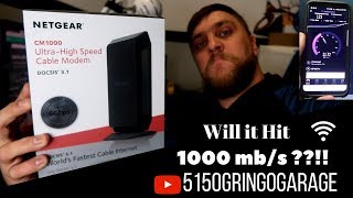 Netgear CM1000 unbox and test vs Aris Surfboard [upl. by Yrrap841]