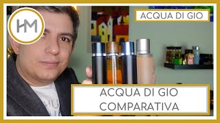 COMPARATIVA VERSIONES ACQUA DI GIO EDT VS PROFUMO VS PROFONDO VS ABSOLU GIORGIO ARMANI ESPAÑOL [upl. by Deragon920]