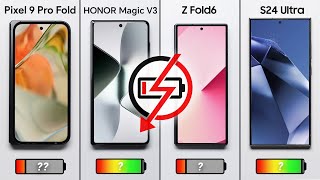 Google Pixel 9 Pro Fold vs Magic V3 vs Z Fold 6 vs S24 Ultra Battery Test [upl. by Kinney]