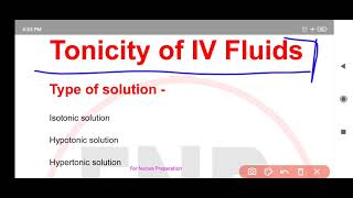 tonicity of iv fluids I types of iv fluid [upl. by Atoel]