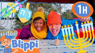 Spin the Dreidel Song  1 Hour of Fun BLIPPI Educational Winter Songs For Kids [upl. by Meridel]