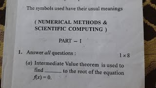 Numerical methods and scientific computing 3 4th semester question paper of berhampur university [upl. by Garibald32]