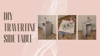 HOW TO MAKE A TRAVERTINE SIDE TABLE  EASY DIY diy travertine table [upl. by Chlo]