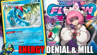 FERALIGATR  Energy Denial amp Horrible Mill  Pokemon FUSION STRIKE Deck Profile amp PTCGO Gameplay [upl. by Noswad565]