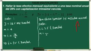 De tasa nominal a efectiva mensual Ejercicio 39 [upl. by Savadove405]