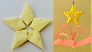 How to Make 3D Star for your Christmas Decoration  Paper Craft [upl. by Attemaj999]