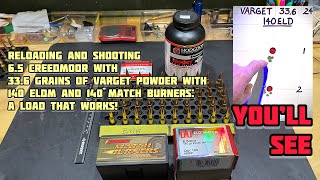 Reloading and shooting 65 Creedmoor with 336 grains of Varget with 140 ELDM and 140 Match Burners [upl. by Feodora]