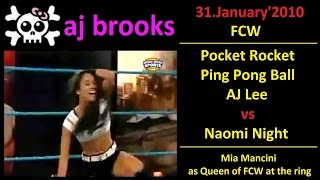 FCW 31 January2010 AJ Brooks as AJ Lee vs Naomi Nightblack and white outfit [upl. by Svetlana]