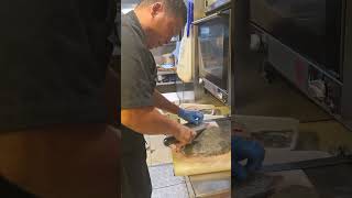 Cutting turbot fish for today for grill yummy food short vedio [upl. by Mundford]