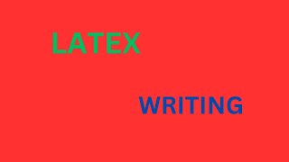 LATEX WRITING PART 1 [upl. by Vidda]