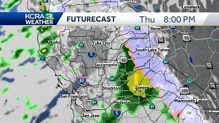 Rain wind and snow moving into Northern California over the next several days [upl. by Ardnod897]