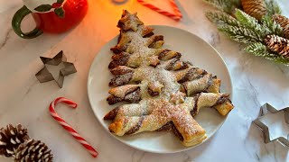 ÁRBOL de NAVIDAD con HOJALDRE y NUTELLA🎅🎄 ¡SOLO 3 INGREDIENTES😋 [upl. by Norak]