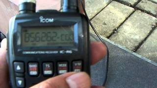 Icom R6 connected to quot800 mhzquot mobile antenna [upl. by Meuser]