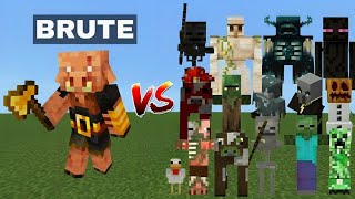 Brute vs All Minecraft mobs in minecraft Mob Battle [upl. by Allyce]