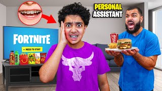 He Got BRACES So I Became His PERSONAL ASSISTANT For 24 Hours FORTNITE [upl. by Caughey]