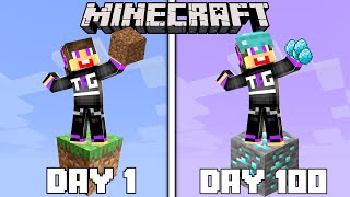 Surviving 100 Days in Minecraft One Block [upl. by Yarazed]