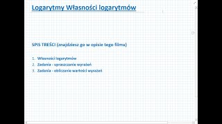 Logarytmy  własności logarytmów  Matematyka Liceum i Technikum [upl. by Sandberg]