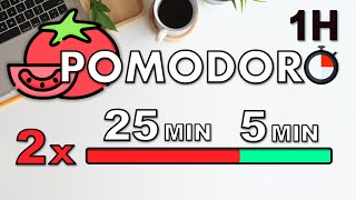 1H Pomodoro Technique  Study Timer 2x 25 Min  Focus Session [upl. by Webb]