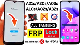 All Samsung FRP Bypass A21sA20sA10sA03sA02sA32s Pattern Lock Remove  Without PC [upl. by Brindell]