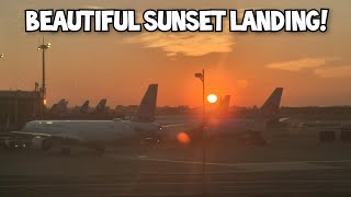 Beautiful Sunset Landing Into TPE Taipei Taoyuan International Airport [upl. by Alahc]