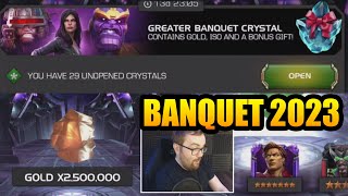 25x Greater Banquet Crystal Opening 2023  HUNT FOR RARE 7 STARS  Marvel Contest Of Champions [upl. by Ayouqes]