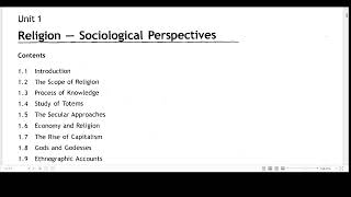 Unit 1 Religion  Sociological Perspectives Part 1 Read along [upl. by Seamus108]