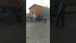 Amish cabins in larue ohiocabin loading on trailer to move [upl. by Nyved]