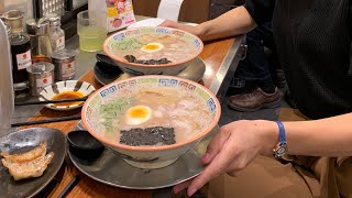 Pork Bone Tonkotsu Ramen at Hakata Station Fukuoka [upl. by Onimod890]