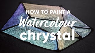 How to Paint an Iridescent Watercolour Chrystal [upl. by Ambur]